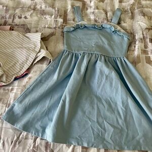 Janie and Jack Stunning Blue Dress/Lace Trim